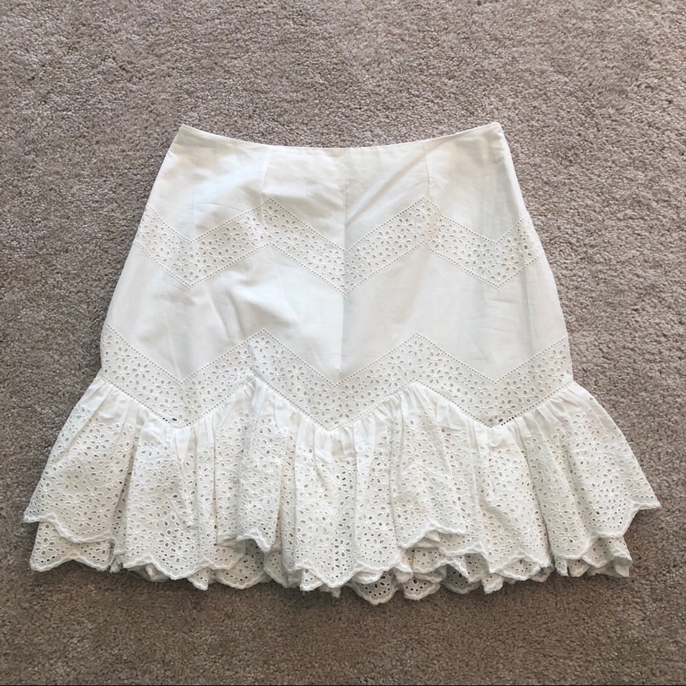 White mini skirt
